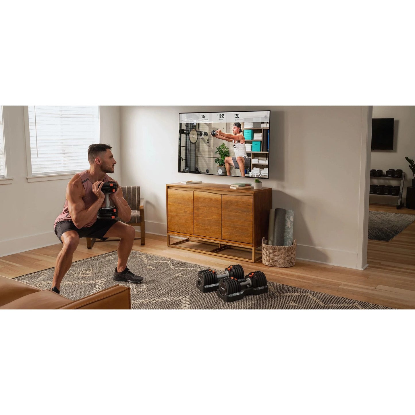 Set of Two 55 Lb. Adjustable Dumbbells