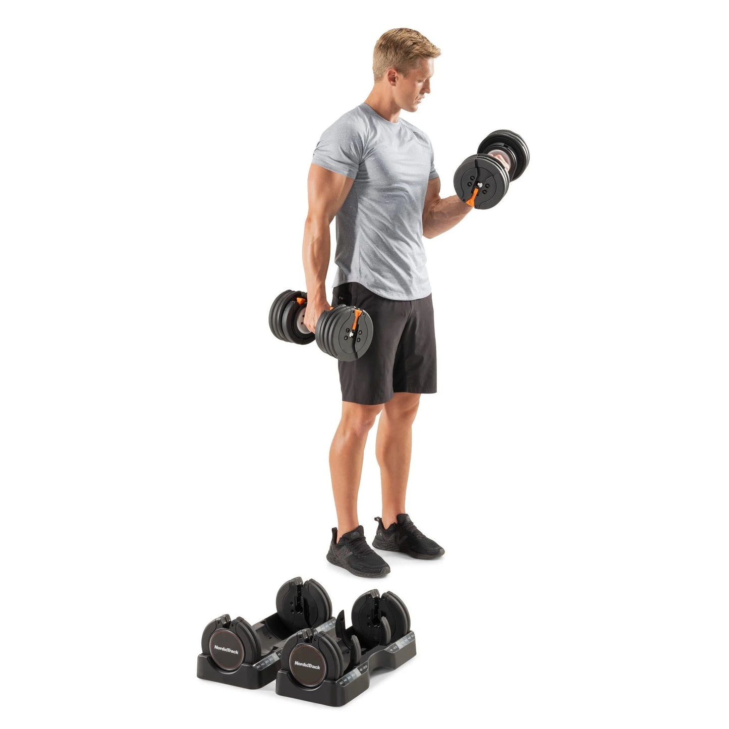 Set of Two 55 Lb. Adjustable Dumbbells