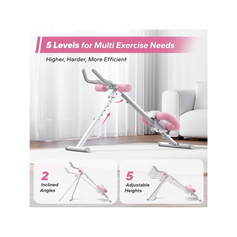 Adjustable Ab Trainer Machine with LCD Monitor, Foldable Ab Exercise Machine for Abs, Arm, Leg, Buttocks Shaper, Core & Ab Trainer at Home Gym