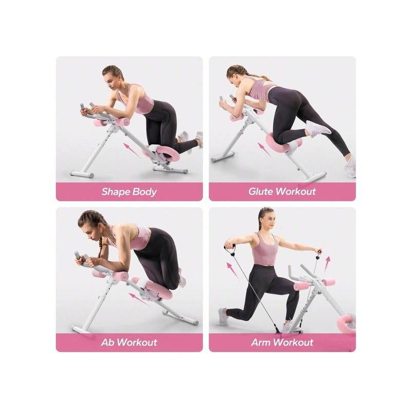 Adjustable Ab Trainer Machine with LCD Monitor, Foldable Ab Exercise Machine for Abs, Arm, Leg, Buttocks Shaper, Core & Ab Trainer at Home Gym