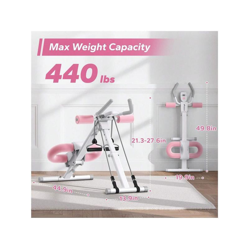 Adjustable Ab Trainer Machine with LCD Monitor, Foldable Ab Exercise Machine for Abs, Arm, Leg, Buttocks Shaper, Core & Ab Trainer at Home Gym