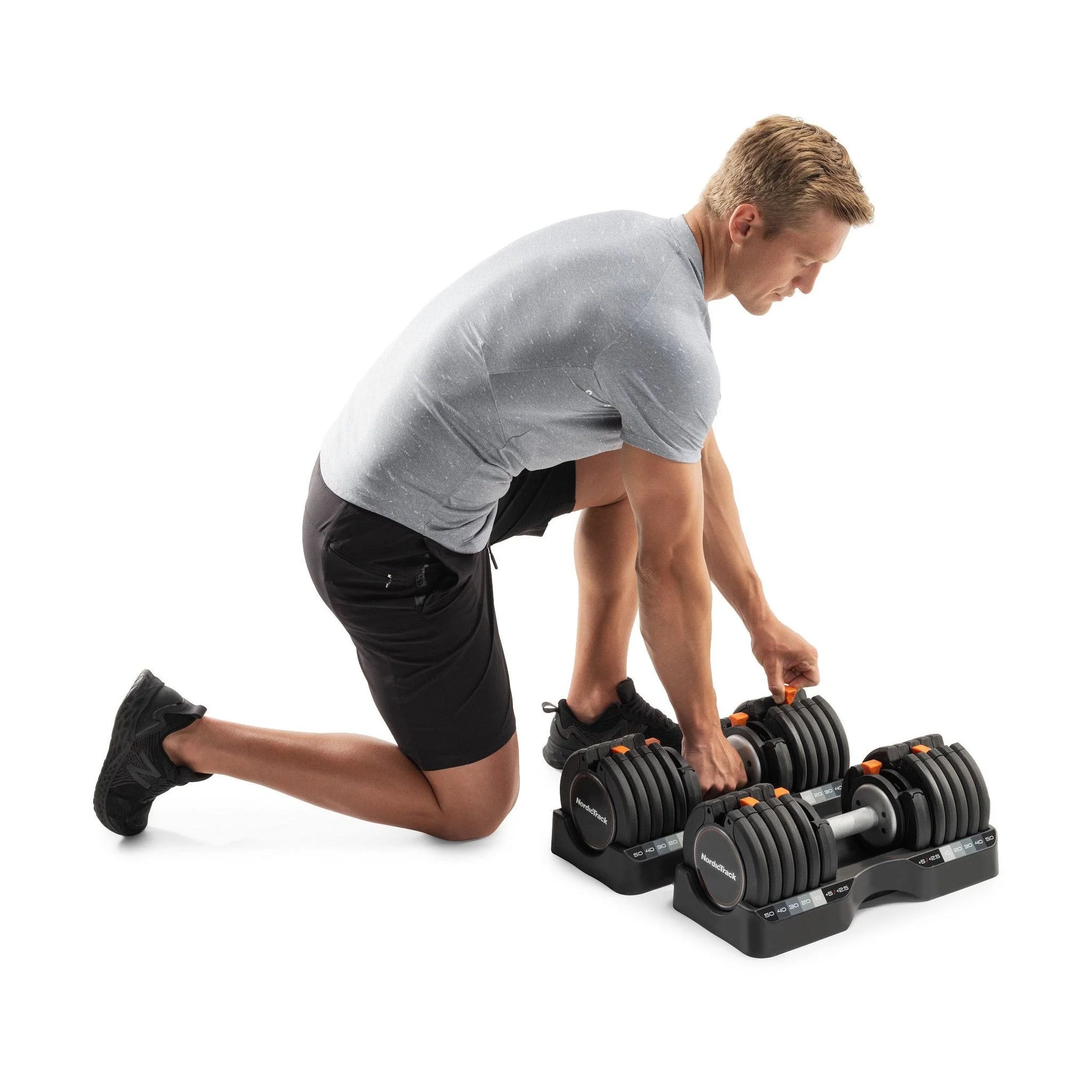 Set of Two  55 Lb. Adjustable Dumbbells