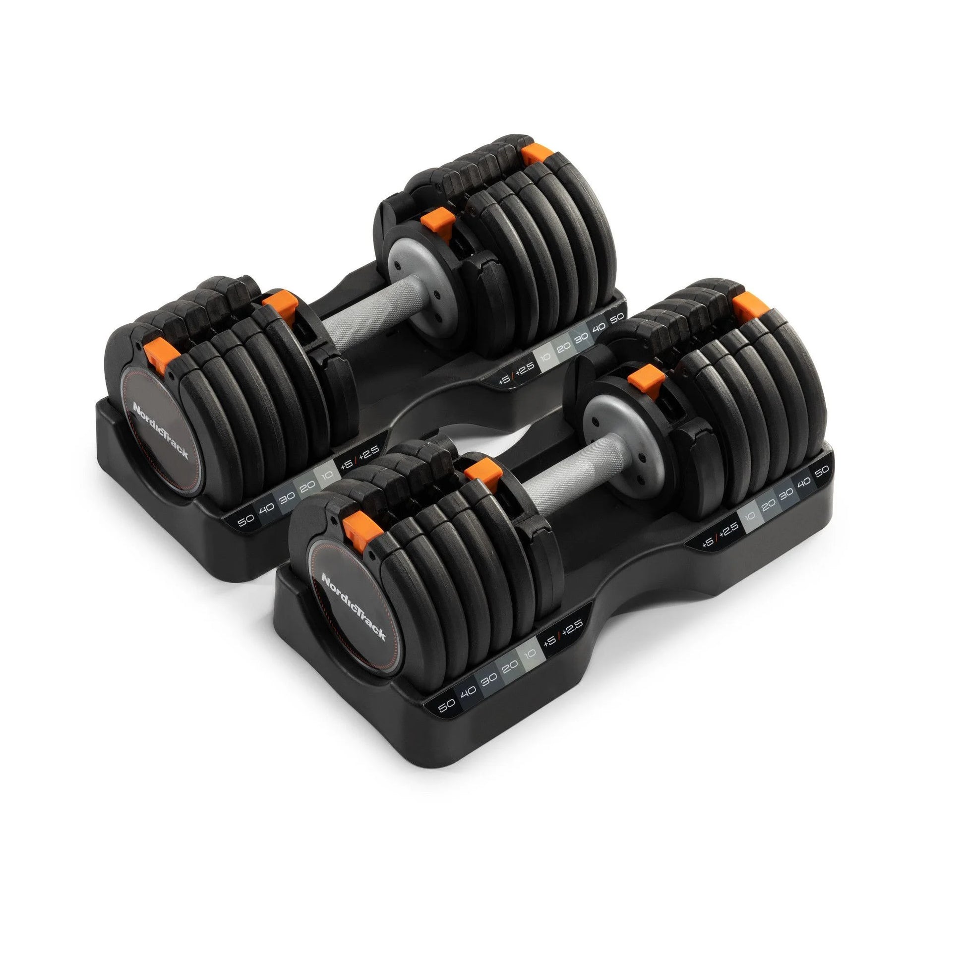 Set of Two  55 Lb. Adjustable Dumbbells