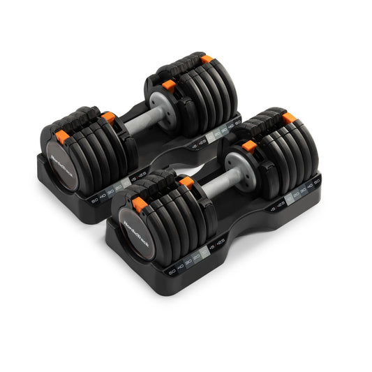 Set of Two  55 Lb. Adjustable Dumbbells