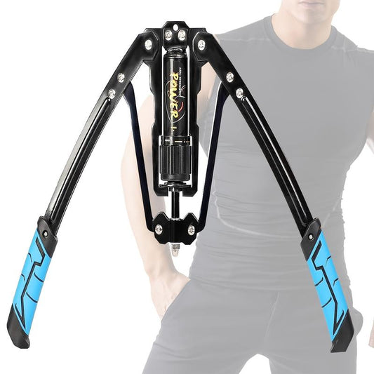 Men'S Adjustable Hydraulic Chest and Arm Fitness Machine - 10- 200Kg Resistance, Stainless Steel Fitness Machine, with Safety Buckle Design, Blue Grips for Shoulder, Back, and Arm Muscle Training