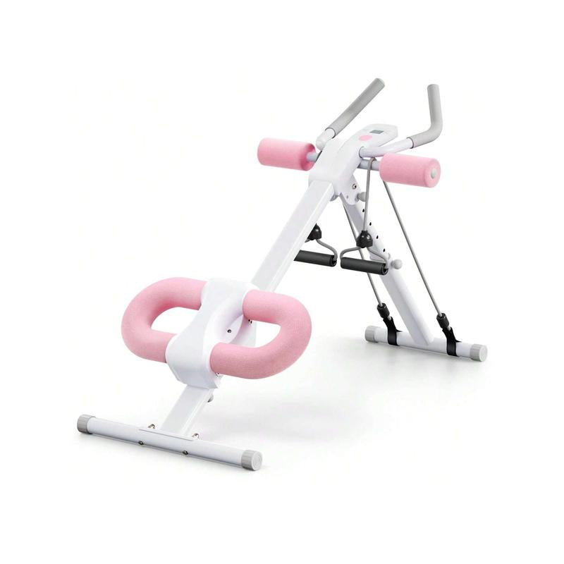Adjustable Ab Trainer Machine with LCD Monitor, Foldable Ab Exercise Machine for Abs, Arm, Leg, Buttocks Shaper, Core & Ab Trainer at Home Gym