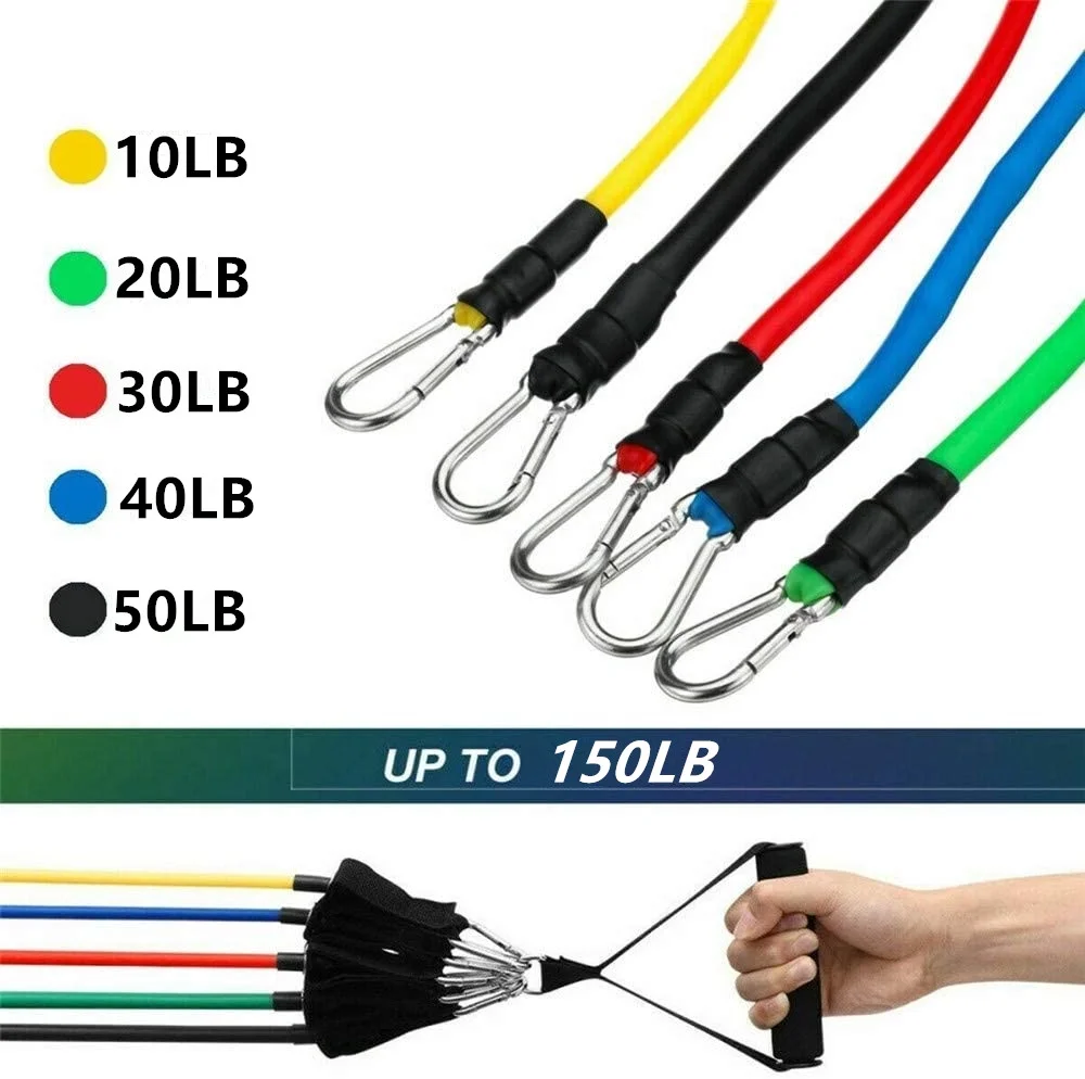 Resistance Bands with Handles, Door Anchor, Pull Rope, Tension Band Muscle Training Home Rally Belt, Fitness Equipment TPE Rally Kit Workout Bands for Total Body Exercise