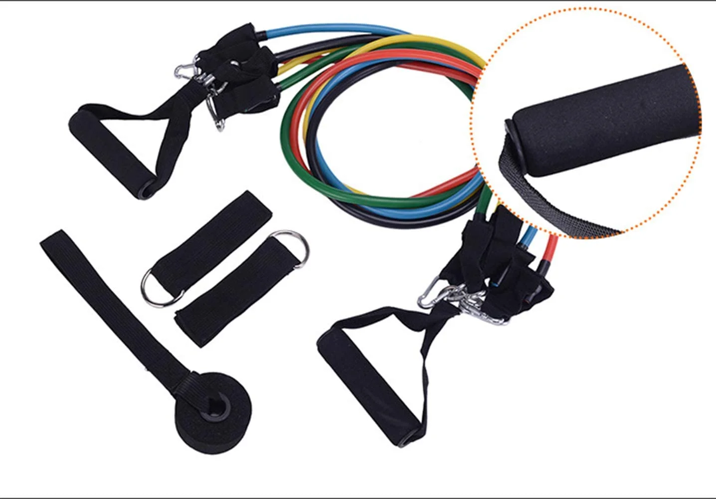 Resistance Bands with Handles, Door Anchor, Pull Rope, Tension Band Muscle Training Home Rally Belt, Fitness Equipment TPE Rally Kit Workout Bands for Total Body Exercise