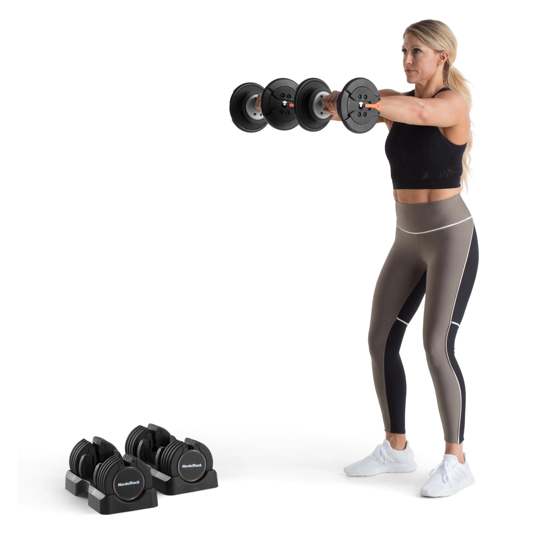Set of Two  55 Lb. Adjustable Dumbbells