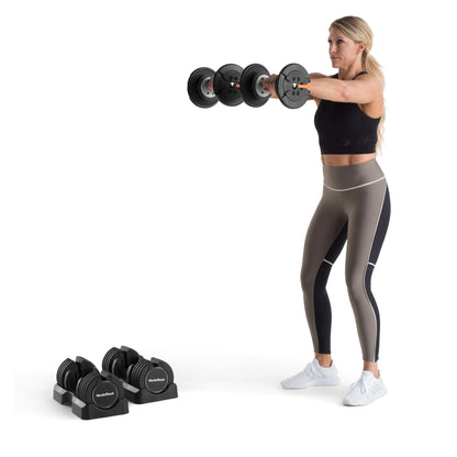 Set of Two  55 Lb. Adjustable Dumbbells
